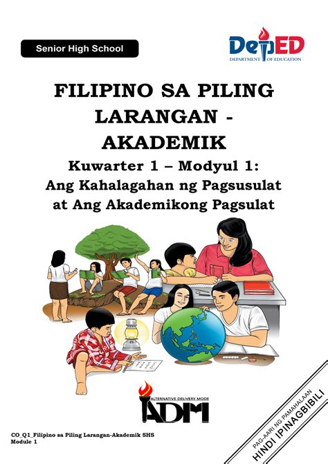 Save Save Q1M1FILIPINO-SA-PILING-LARANGAN-AKADEMIK For Later. . Kahalagahan ng filipino sa piling larangan